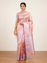 MIMOSA Pink Kanjivaram Art Silk Saree — close-up of blouse sleeve and bangles