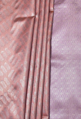 MIMOSA Pink Kanjivaram Art Silk Saree — close-up of drape and border