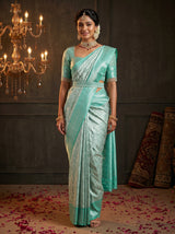 MIMOSA Rama Kanjivaram Art Silk Saree — full view on model