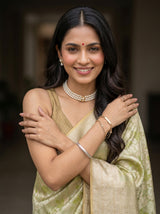 MIMOSA Olive Saree Saree — pose 10 styling detail
