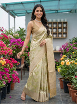 MIMOSA Olive Saree Saree — pose 5 styling detail