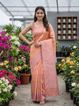 MIMOSA Peach Saree Saree — pose 4 styling detail