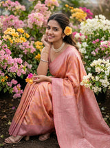 MIMOSA Peach Saree Saree — pose 8 styling detail