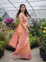 MIMOSA Peach Saree Saree — pose 9 styling detail