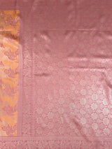 MIMOSA Peach Saree Saree — pallu and zari work detail