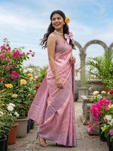 MIMOSA Pink Saree Saree — pose 9 styling detail