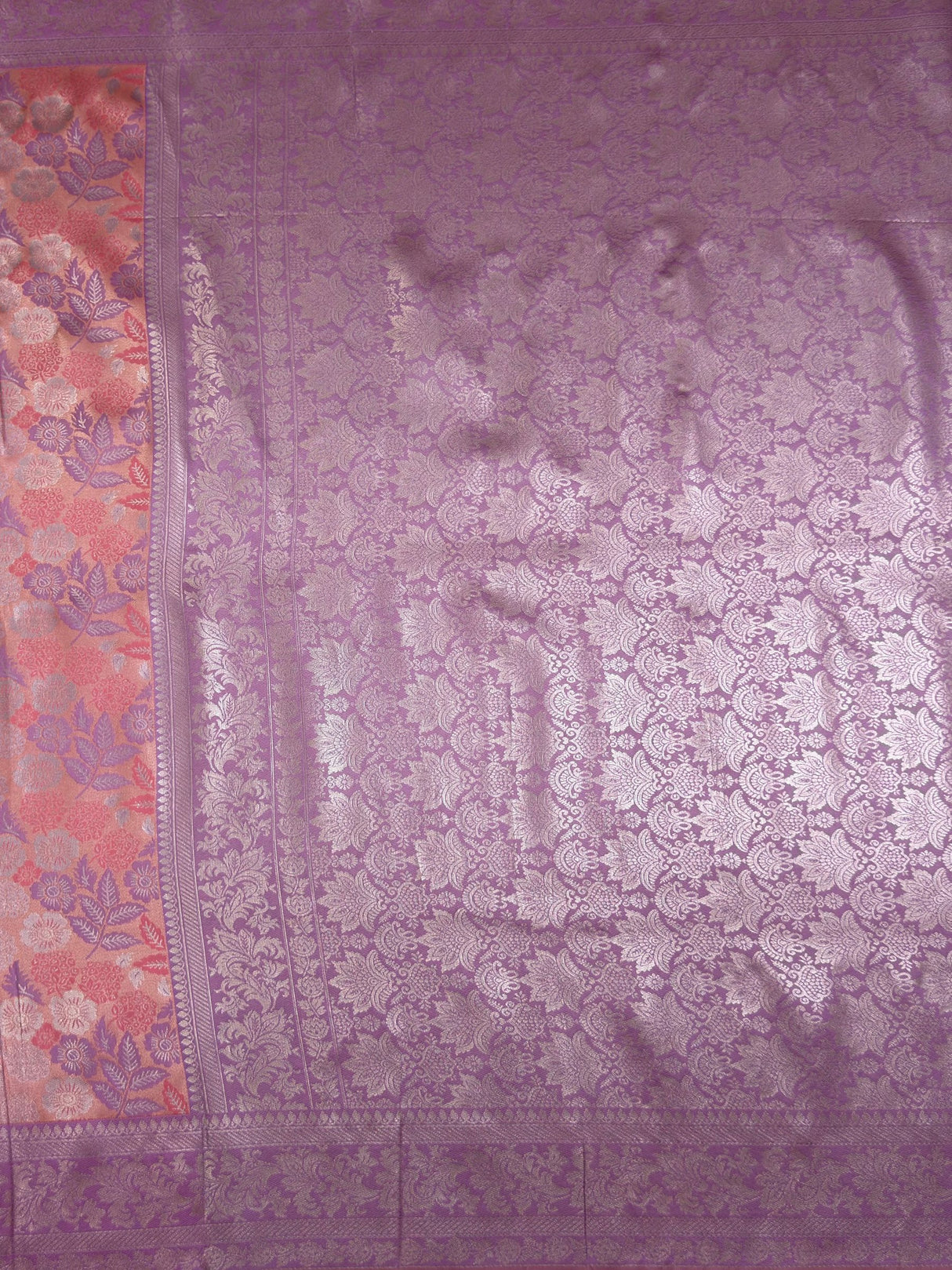 MIMOSA Pink Saree Saree — pallu and zari work detail