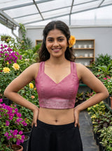 MIMOSA Strawberry Saree Saree — blouse close-up