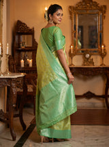 MIMOSA Olive Kanjivaram Art Silk Saree — pose 9 styling detail