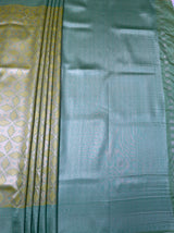 MIMOSA Olive Kanjivaram Art Silk Saree — pallu and zari work detail