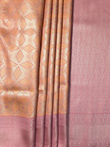 MIMOSA Peach Kanjivaram Art Silk Saree — fleets shot full lifestyle