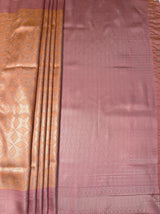 MIMOSA Peach Kanjivaram Art Silk Saree — pallu and zari work detail