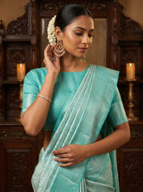 MIMOSA Rama Kanjivaram Art Silk Saree — pose 10 styling detail