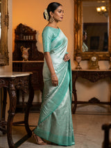 MIMOSA Rama Kanjivaram Art Silk Saree — detailed view of the border
