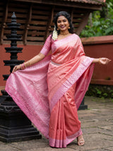 MIMOSA Strawberry Kanjivaram Art Silk Saree — pose 9 styling detail