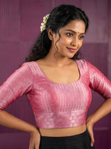 MIMOSA Strawberry Kanjivaram Art Silk Saree — blouse close-up