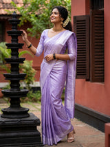 MIMOSA Violet Kanjivaram Art Silk Saree — pose 7 styling detail