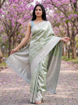 MIMOSA Olive Kanjivaram Art Silk Saree — pose 9 styling detail