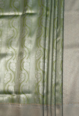 MIMOSA Olive Kanjivaram Art Silk Saree — fleets shot full lifestyle