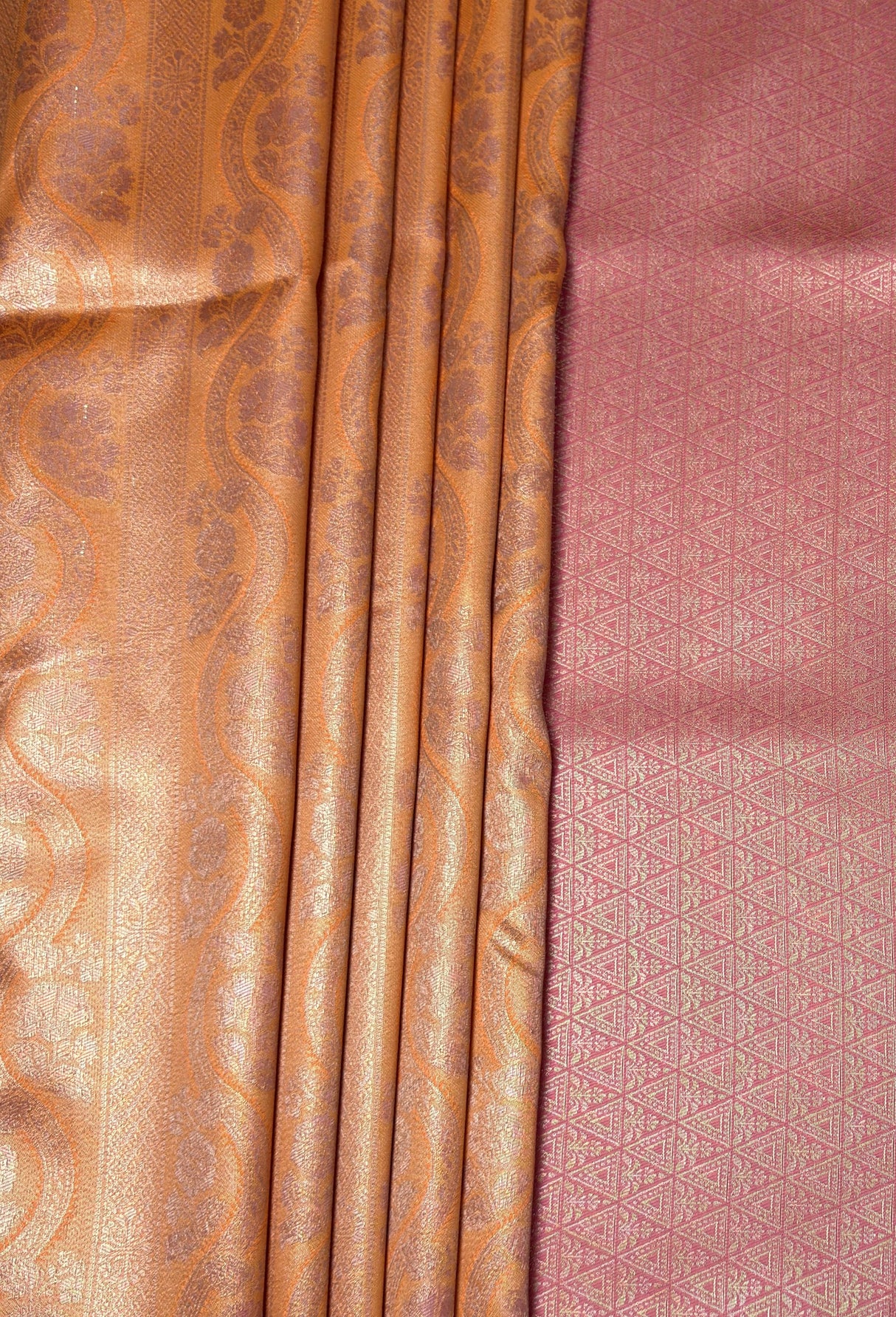 MIMOSA Peach Kanjivaram Art Silk Saree — fleets shot full lifestyle