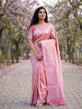 MIMOSA Strawberry Kanjivaram Art Silk Saree — pose 7 styling detail