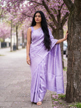 MIMOSA Violet Kanjivaram Art Silk Saree — fabric and weave texture