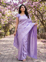 MIMOSA Violet Kanjivaram Art Silk Saree — pose 7 styling detail