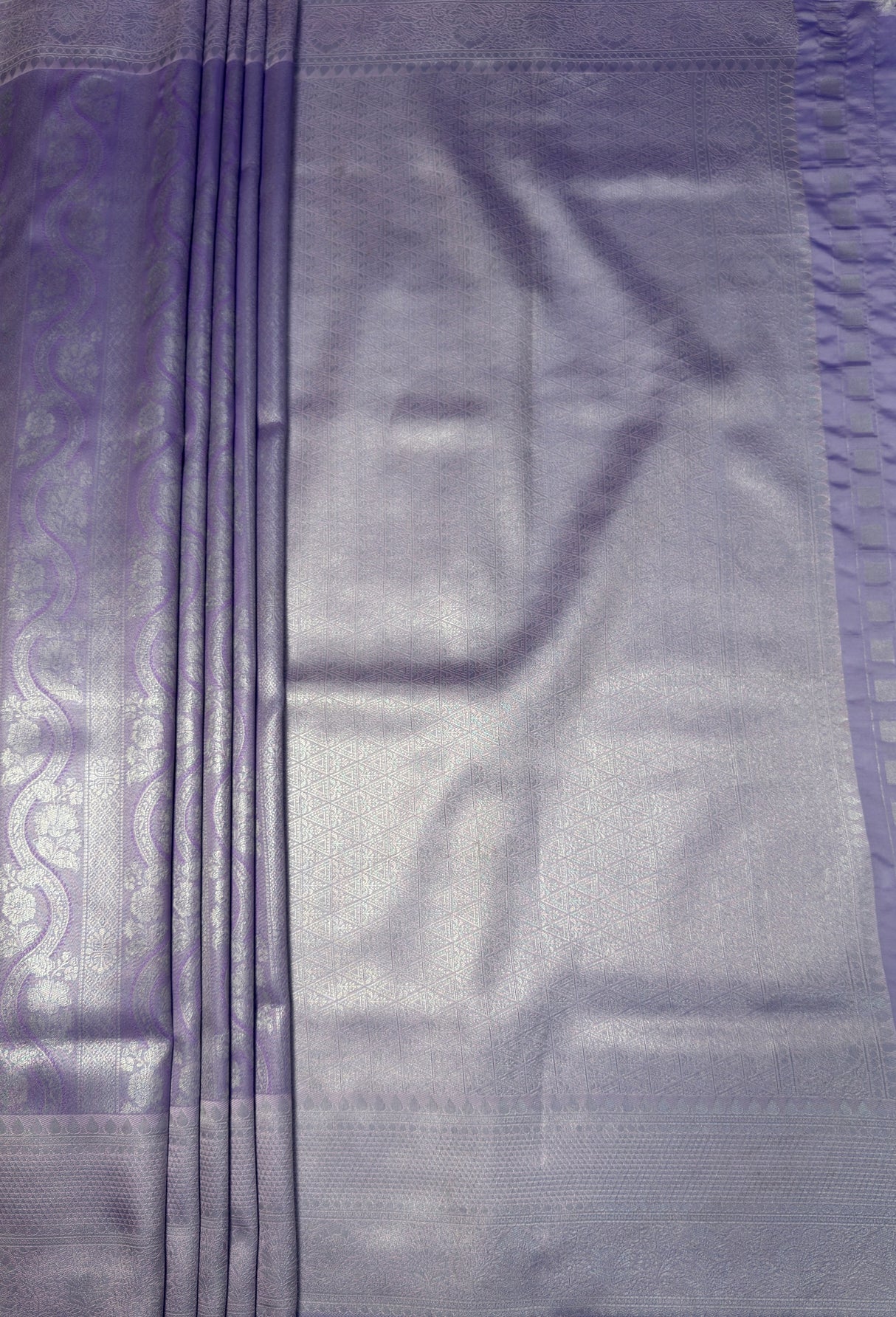 MIMOSA Violet Kanjivaram Art Silk Saree — pallu and zari work detail