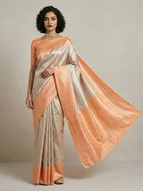 MIMOSA Chikoo Kanjivaram Art Silk Saree — Full View