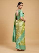 MIMOSA Olive Kanjivaram Art Silk Saree — pose 9 styling detail