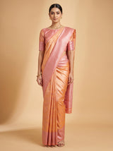 MIMOSA Peach Kanjivaram Art Silk Saree — Full View