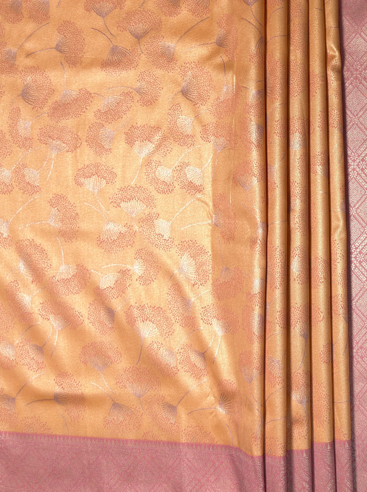 MIMOSA Peach Kanjivaram Art Silk Saree — fleets shot full lifestyle