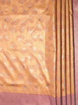 MIMOSA Peach Kanjivaram Art Silk Saree — fleets shot full lifestyle