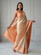 MIMOSA Chikoo Kanjivaram Art Silk Saree — pose 5 styling detail