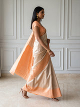 MIMOSA Chikoo Kanjivaram Art Silk Saree — pose 6 styling detail