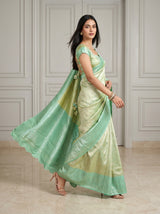 MIMOSA Olive Kanjivaram Art Silk Saree — pose 6 styling detail