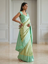 MIMOSA Olive Kanjivaram Art Silk Saree — pose 7 styling detail
