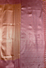 MIMOSA Peach Kanjivaram Art Silk Saree — pallu and zari work detail