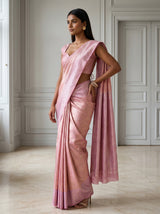 MIMOSA Pink Kanjivaram Art Silk Saree — pose 4 styling detail