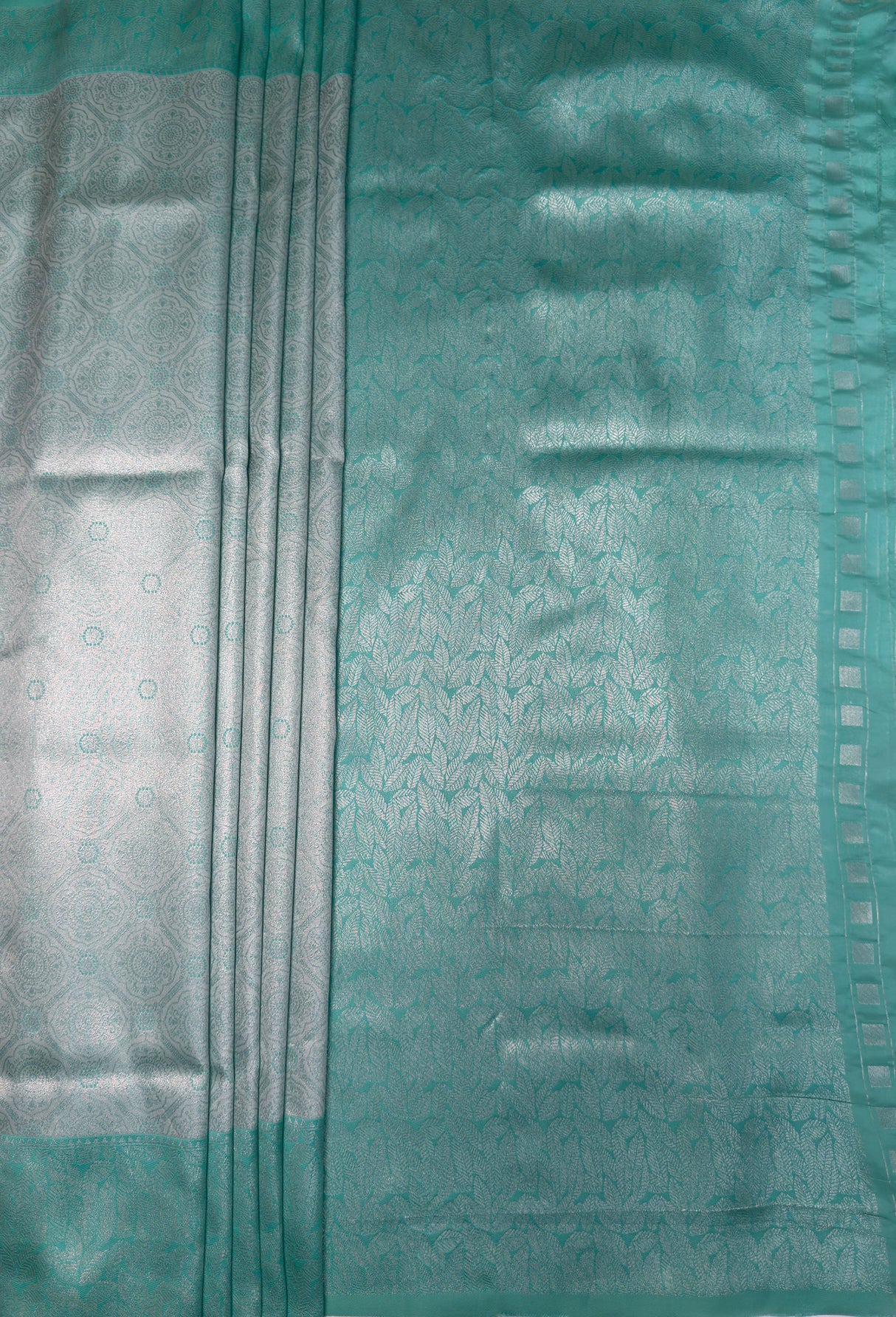 MIMOSA Rama Kanjivaram Art Silk Saree — pallu and zari work detail