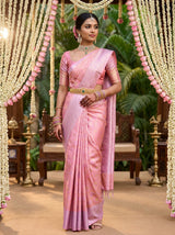MIMOSA Pink Kanjivaram Art Silk Saree — Full View