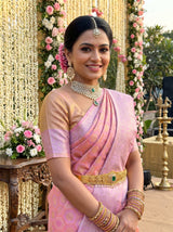 MIMOSA Pink Kanjivaram Art Silk Saree — pose 10 styling detail