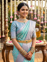MIMOSA Rama Kanjivaram Art Silk Saree — pose 10 styling detail
