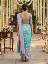 MIMOSA Rama Kanjivaram Art Silk Saree — Close-up of Pallu