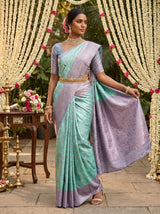 MIMOSA Rama Kanjivaram Art Silk Saree — Blouse Piece View