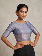 MIMOSA Rama Kanjivaram Art Silk Saree — blouse close-up