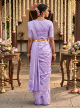 MIMOSA Violet Kanjivaram Art Silk Saree — Close-up of Pallu