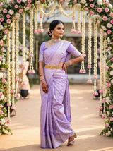 MIMOSA Violet Kanjivaram Art Silk Saree — pose 7 styling detail