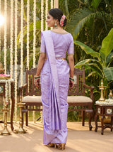 MIMOSA Violet Kanjivaram Art Silk Saree — pose 8 styling detail