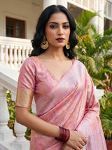 MIMOSA Pink Kanjivaram Art Silk Saree — Lower Body Showing Drape and Pleats
